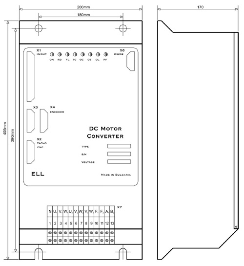 Рис.1. Чертеж преобразователя ELL 4004-222-40