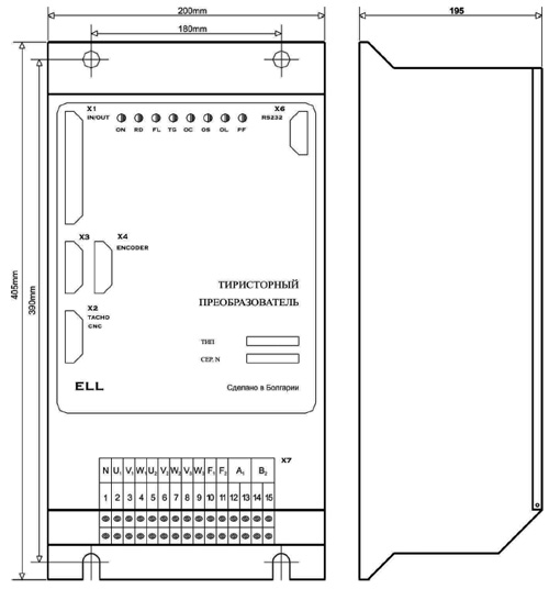 Рис.1. Чертеж преобразователя ELL 4006-222-10