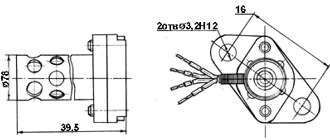 Рис.1. Габаритная схема датчика температуры ТП-227